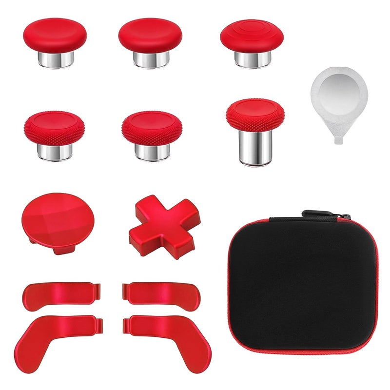 VANPARK Accessories for Xbox One Elite Series 2 Controller(Model 1797), Metal Thumbsticks Paddles Joysticks Replacement Parts Kits Compatible with Xbox Elite Wireless Controller Series 2 Core(Red) - Image 1